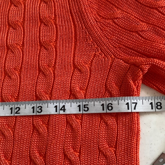 Lauren Ralph Lauren Orange Cable Knit Sweater - Picture 4 of 5